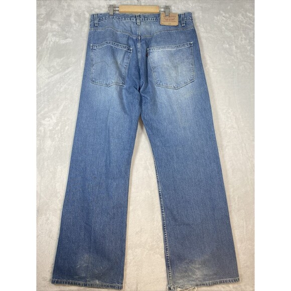Vintage Levis 557 Jeans Men 38x32 (37X32) Cowboy Denim Relaxed Boot Fit Y2K 2001 - Picture 2 of 14